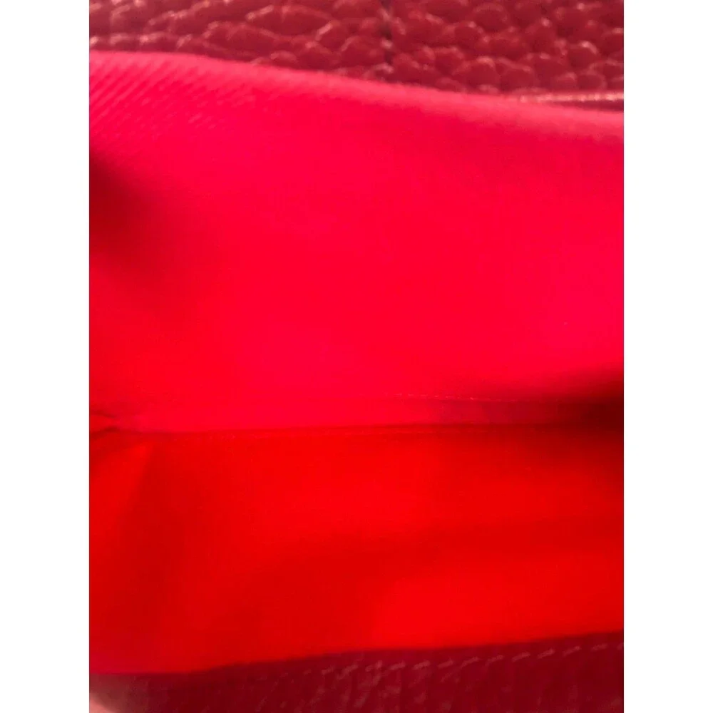 Dooney & Bourke Pebble Grain Large Zip Around Wallet Wristlet Burgundy Red